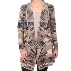 Lucky Brand Women's Cardigan Sweater Fly Away Open Drape Brown Size Large Boho.